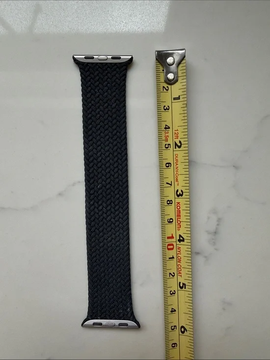 Apple Dark Navy Braided Solo Loop Watch Band with Silver Adapters