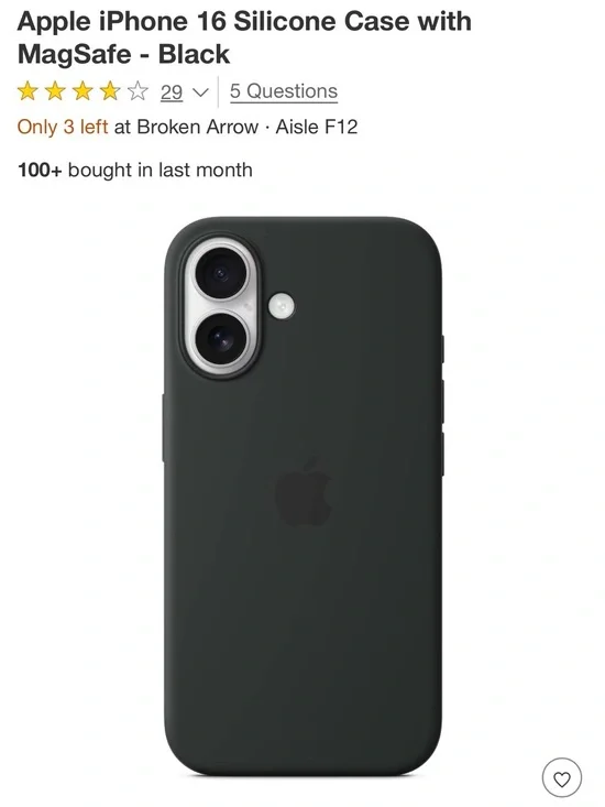 Apple iPhone 16 Silicone Case with MagSafe - Black