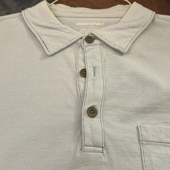 🌿Banana Republic Men’s Short-Sleeved Polo Rugby, size L, light blue🌿