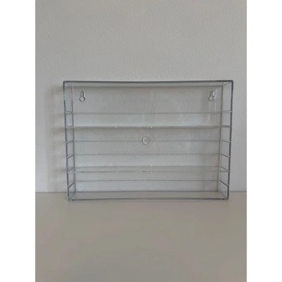 Clear Acrylic Wall Mounted 3 Tier Display Shelf Organizer Makeup Nail Polish