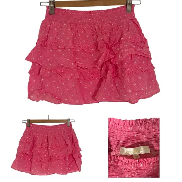 LoveShackFancy PolkaDot Ruffle Skirt