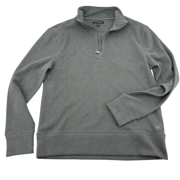 Banana Republic Mens Gray green Quarter Zip‎ Sweatshirt Pullover Size M
