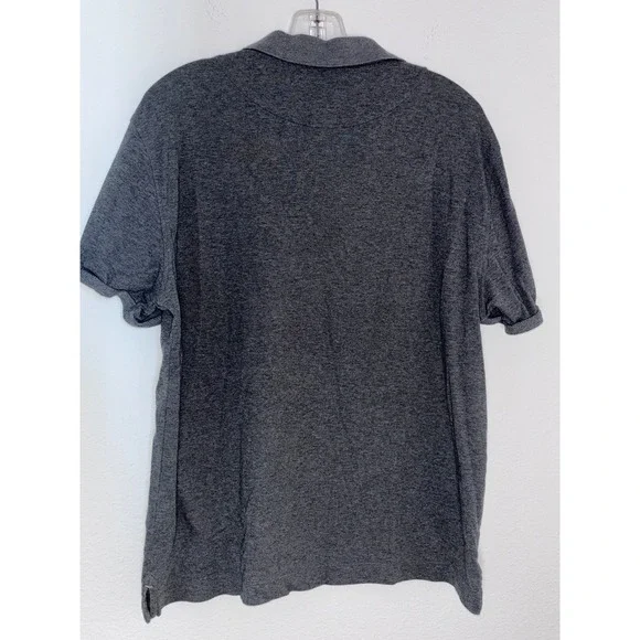 Banana Republic Mens Large Gray Heather Short‎ Sleeve Pique Polo Shirt