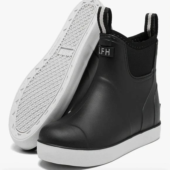 LFH Men’s Black and White Rain Boots