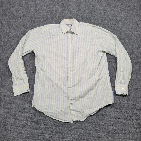 Banana Republic Button Up Shirt Men Medium Multicolor Striped Long Sleeve Casual