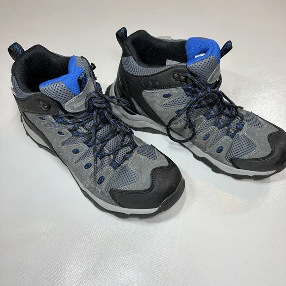 Eddie Bauer Red Lodge Mid Hiking Boots Mens 10 Gray Blue Waterproof Trail Shoes