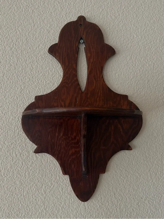 Vintage Victorian French Corner Wood Wall Shelf Ornate Country 1952