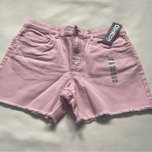 OshKosh B'gosh Pink Jean Shorts‎ Raw Hem Girls Size 14