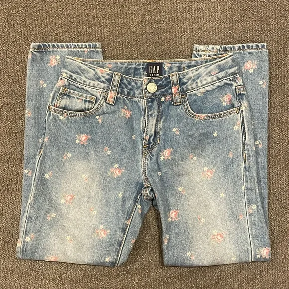 Gap Denim Jeans with Floral Print Regular Girlfriend Sz 6 - Gap for Good