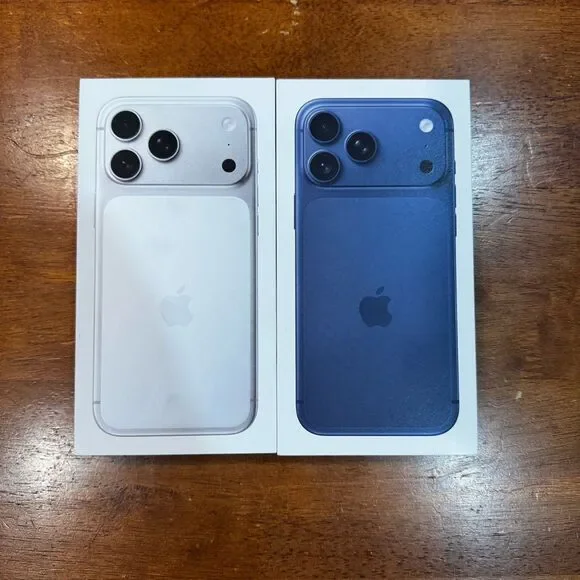 Apple iPhone 17 Pro Max Deep Blue/Silver Empty Boxes ONLY
