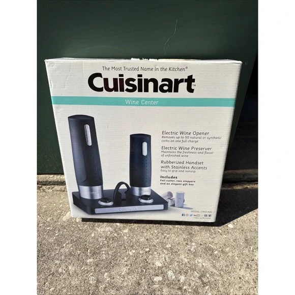 Cuisinart CWO-400 Electric Wine Center W/ Electric Wine Opener & Preserver Black