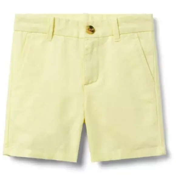Janie and Jack 100048999 Boy Sunny Yellow Linen-Cotton Shorts NWT