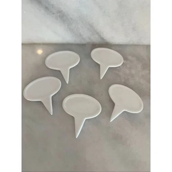 Crate & Barrel Home Porcelain Reusable Cheese Markers 6-Pc Set White OS