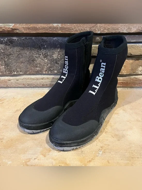L.L. Bean Wet Suit Black Neoprene Zip Boots