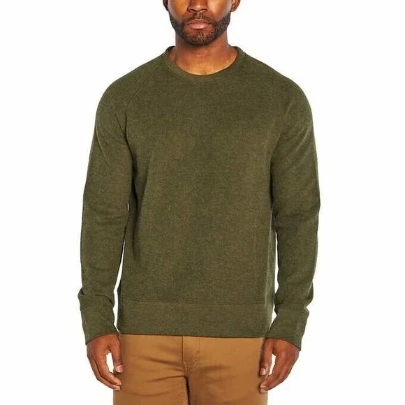 Banana Republic Waffle Crew Sweatshirt Mens XL Green Knit Pullover NEW
