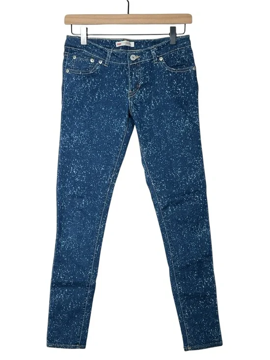 Levi's Blue Speckled 710 Super Skinny Jeans youth size 16 B95