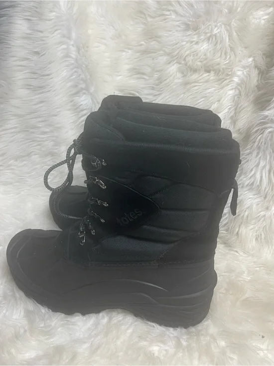 Totes amen Black leather,Textile & Rubber Waterproof Lace-Up Boots SZ12M