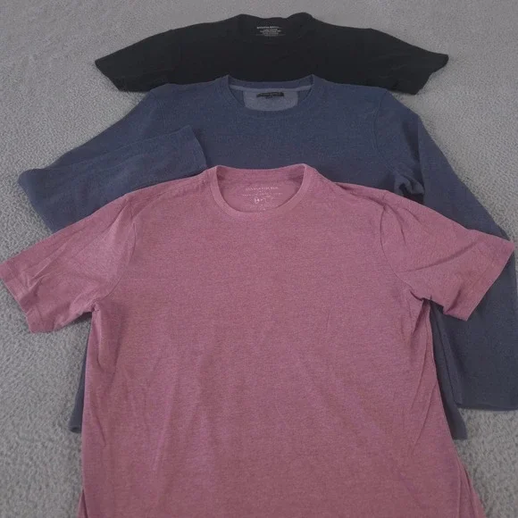 LOT OF 3 Banana Republic Shirt Men L Multi Luxe Touch Waffle Premium Wash Cotton