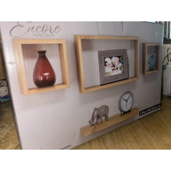 Encore Home Decor 4 Piece Wall Shelves Set