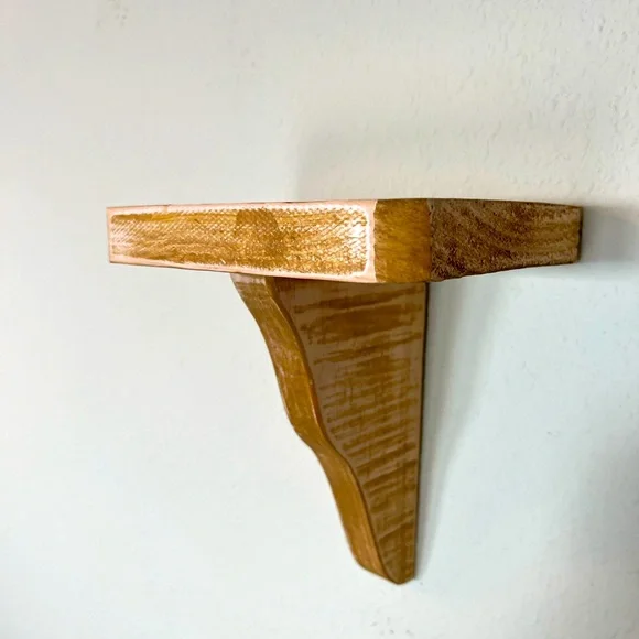 NEW Natural Life Rustic Wood Wall Hanging Knick Knack Shelf 8”x7”x5”~4 A…