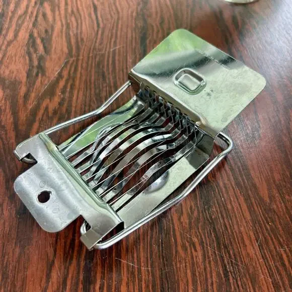 Vintage Egg Slicer Retro Kitchen Gadget Hong Kong Metal Utensil 1960s