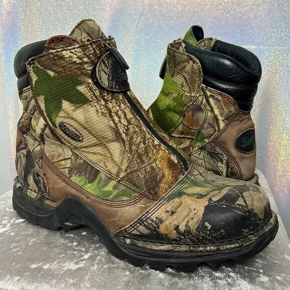 Danner boots camouflage green tree realistic camo hunting fishing outdoors hike