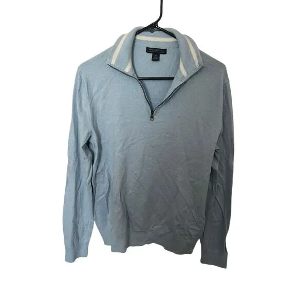Banana Republic cashmere blend quarter zip blue sz M