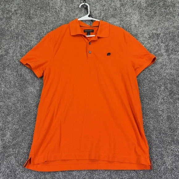 Banana Republic Polo Shirt Mens Large Orange Fitted Pique Stretch Casual Logo