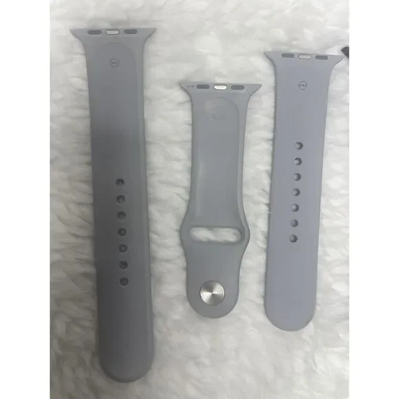 Genuine Soft White Apple Watch Sport Band‎ w/ Silver Pin- 42MM - Authentic OEM