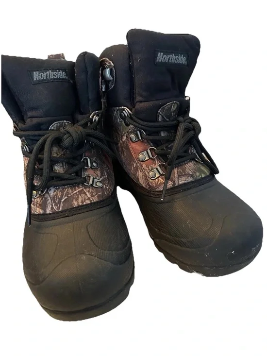 Northside Mens Black and Brown Camouflage Boots Size 9