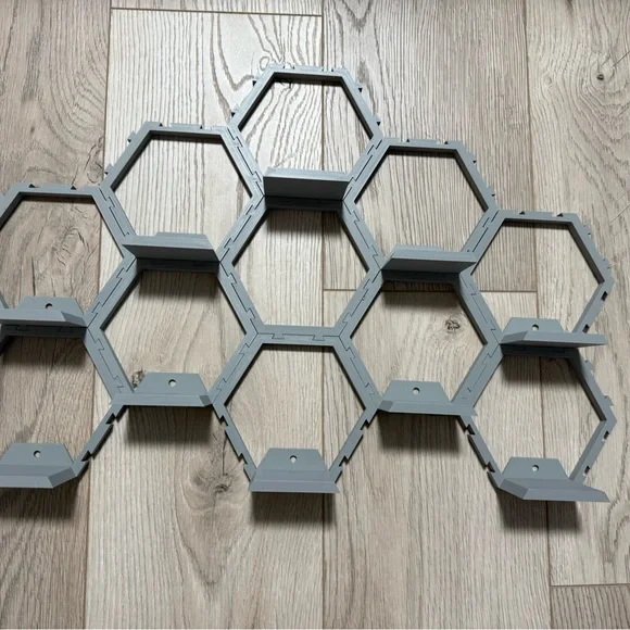 Hexagonal Gray Wall Decor 10 pieces