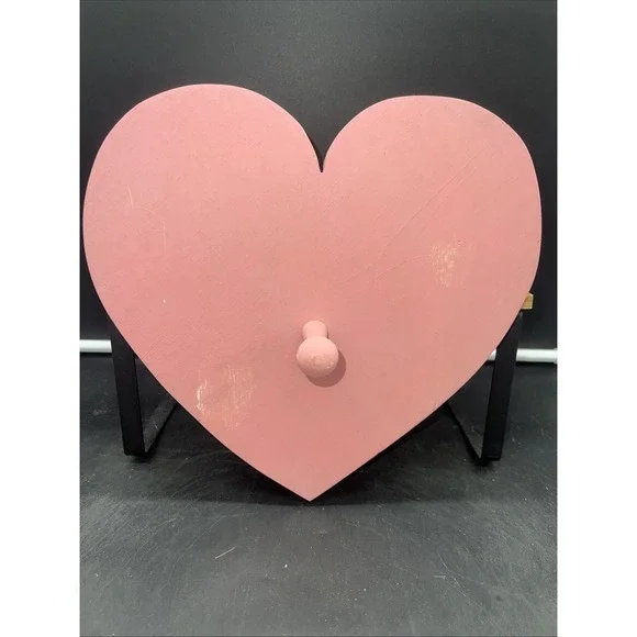 Vtg Wooden Hand Made Heart Shaped Wall Decor With Peg