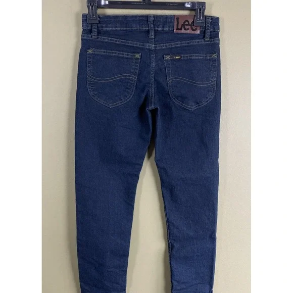 Lee Jeans Boys Size 10 Slim Fit Tapered Leg Adjustable Waist Dark Wash Blue