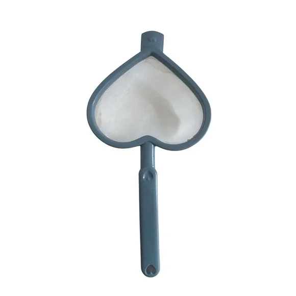 Heart Shaped Fine Mesh Strainer Dusty Blue Plastic Kitchen Sifter Aesthetic