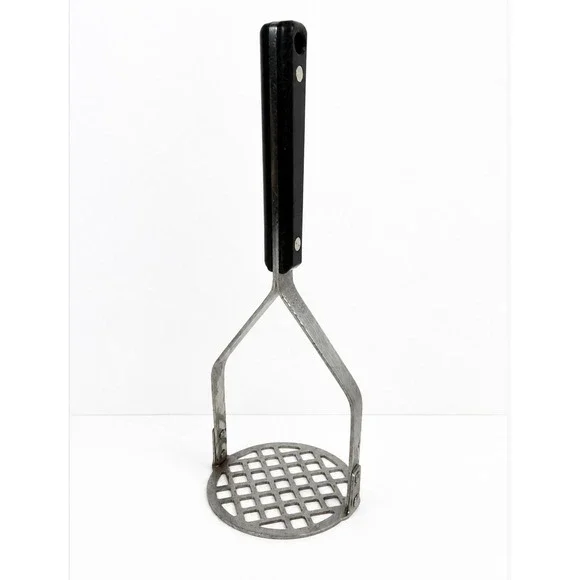 Vintage EKCO Atomic Starburst Potato Masher Black Handle MCM Kitchen USA