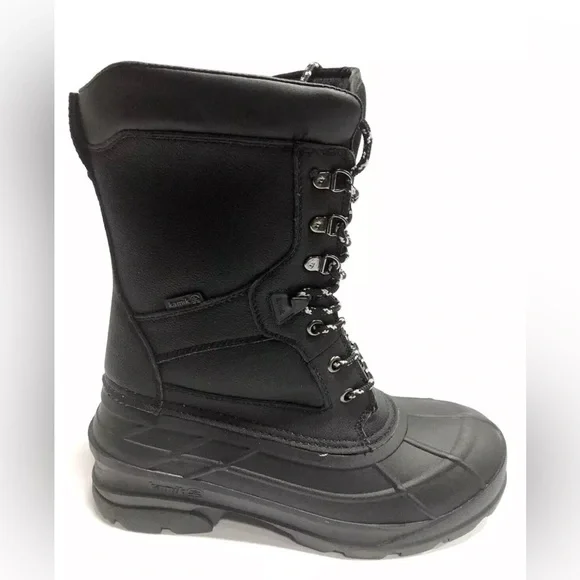 Kamik Men’s Nationpro, Black Waterproof Winter Boots, Size 9M