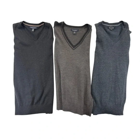 Banana Republic Sweater Lot Mens M Merino Wool V-Neck‎ Pullover