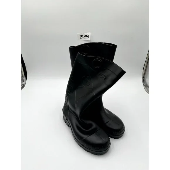 Dunlop Chesapeake Unisex M7/W9 Rain Boots Black Steel Toe Pull On Waterproof