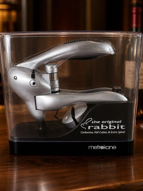 Metro Rabbit Corkscrew with Silver and Black Handles