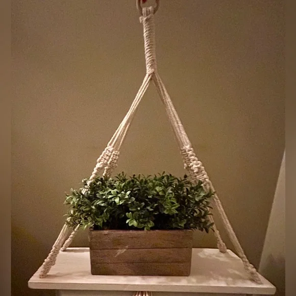 Macrame Paulowina Wood Plant Hanger