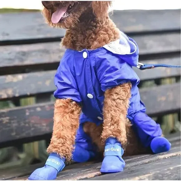 Pet Rain Shoes For Dog & Cat, Waterproof Dog Rain Shoes Snow Boots, Anti-slip Pe