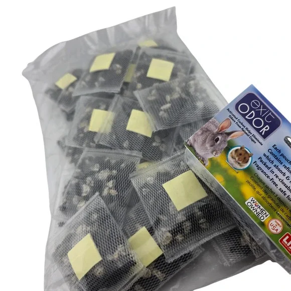 Lixit Exit Odor Activated Carbon Zeolite Pouches Small Animal 30ct Gray NEW