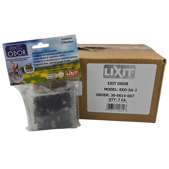 Lixit Exit Odor Activated Carbon Zeolite 7 Packs 14 Pouches EXO-SA-2 NEW