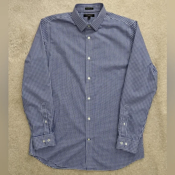 Banana Republic non-iron dress shirt large blue white