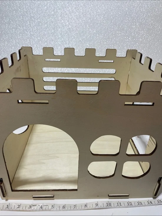 5/$25 Bunny (or Kitten) Wooden Castle Playhouse - Natural Light Wood
