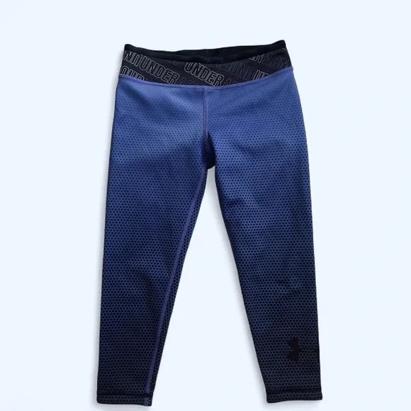 Under‎ armour girls leggings purple/black size 7/8 EUC