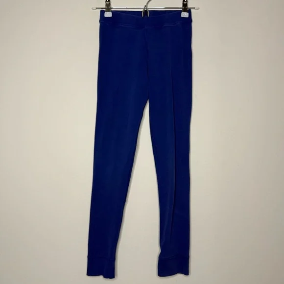 HANNA ANDERSSON Ribbed Elastic Waist Girls Comfy Blue Basic Cozy Leggings