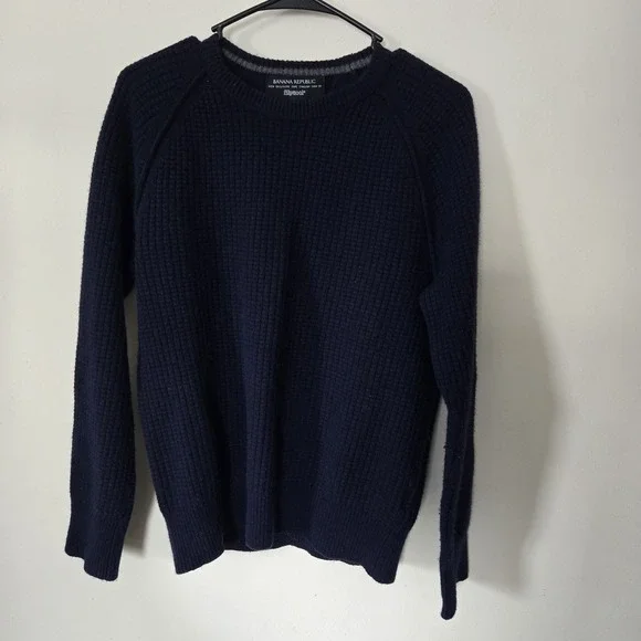 Banana Republic Filpucci Italian Wool Navy Blue Minimalist Classic Size Medium
