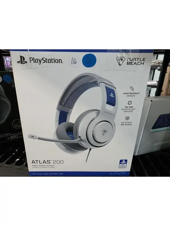 Turtle Beach Atlas 200 Wired Gaming Headset for PS5, PS4 - White
