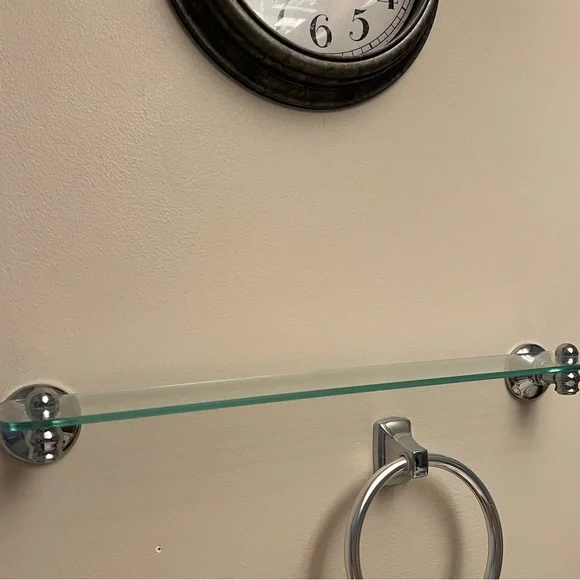 Glass Chrome Bathroom Display Shelf